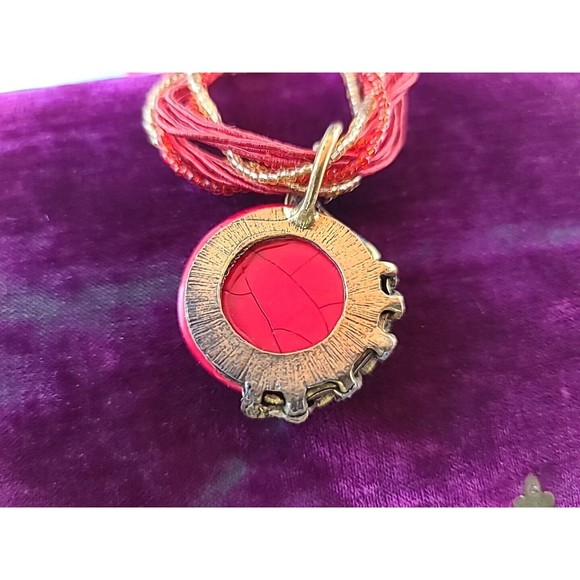 Red Peacock Pendant Necklace - Picture 7 of 10